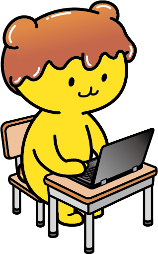 ポテくまくんタブレット座って操作